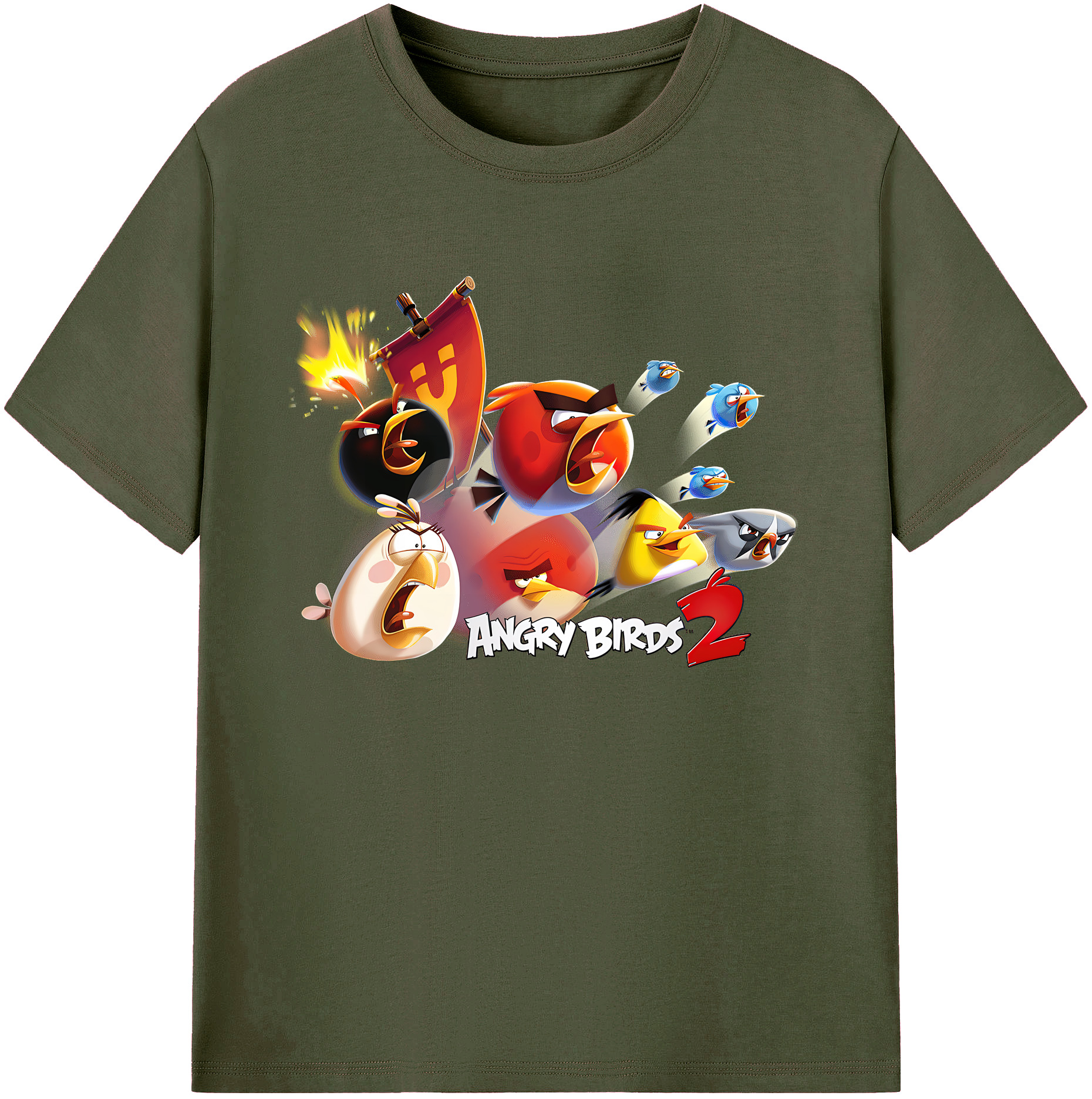 （画像用） Angry Birds アングリーバード 綿100％ メンズ半袖Tシャツ｜肌触りやわらか＆通気性